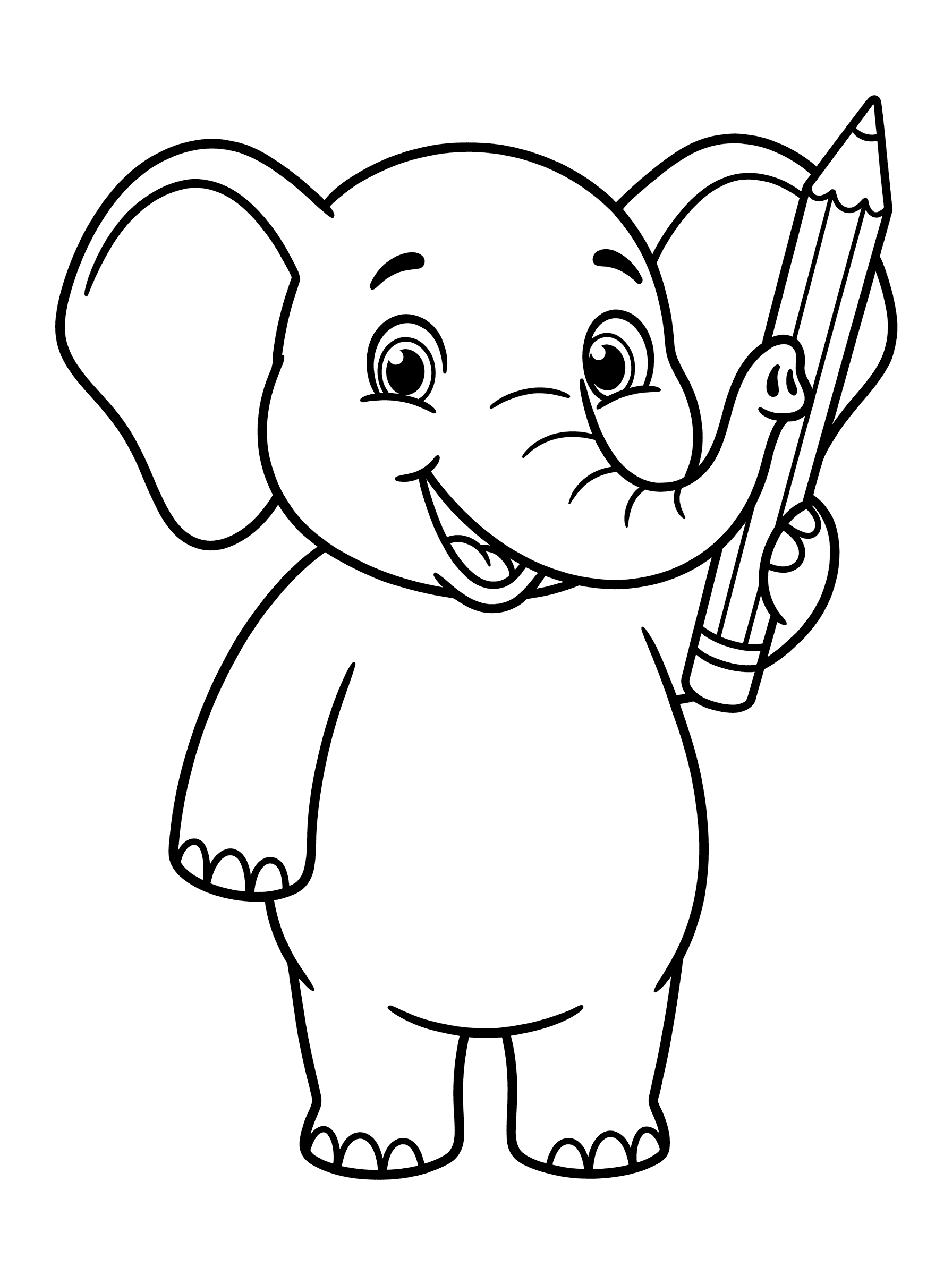 Ellie with a Giant Pencil