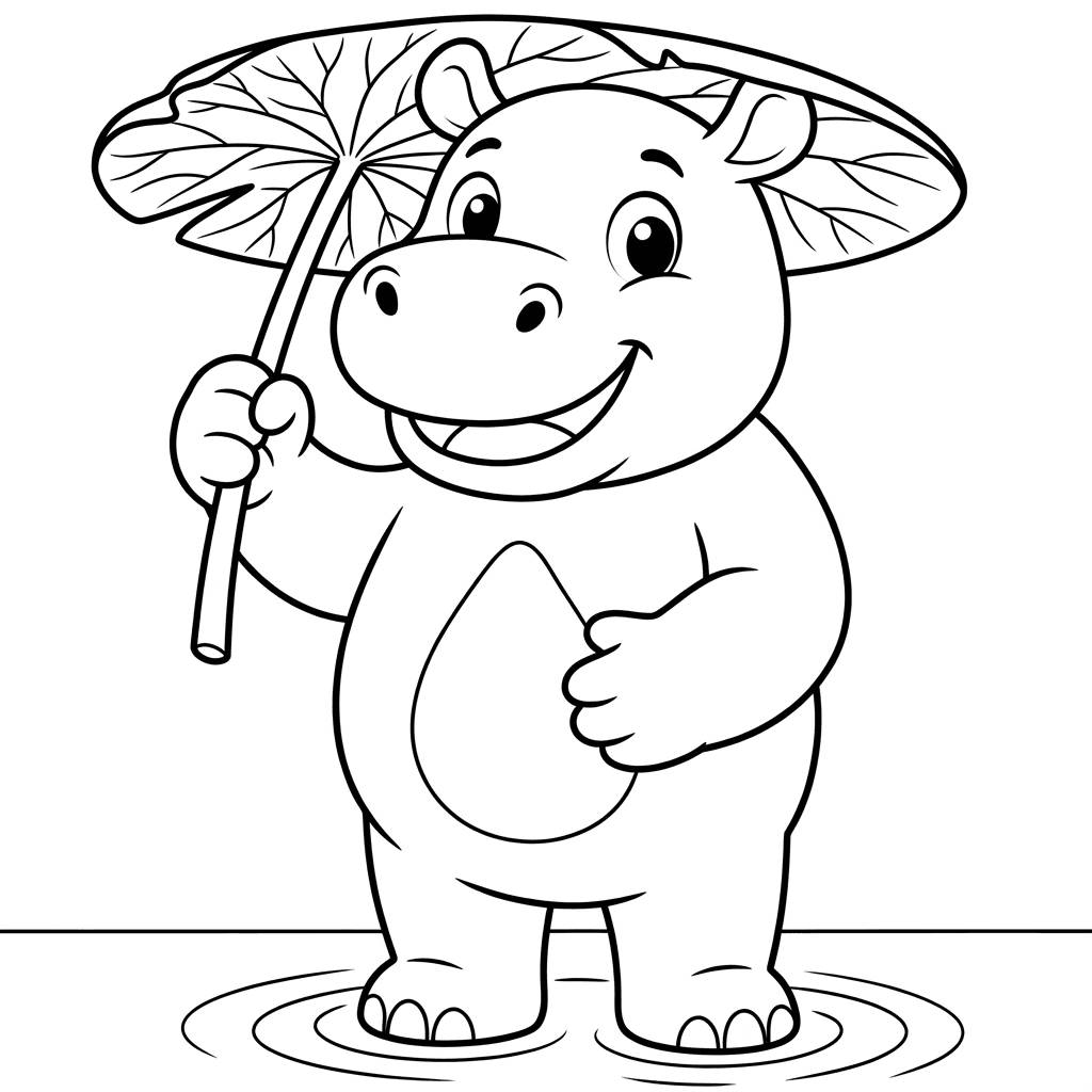 Henry Under a Lily Pad Umbrella